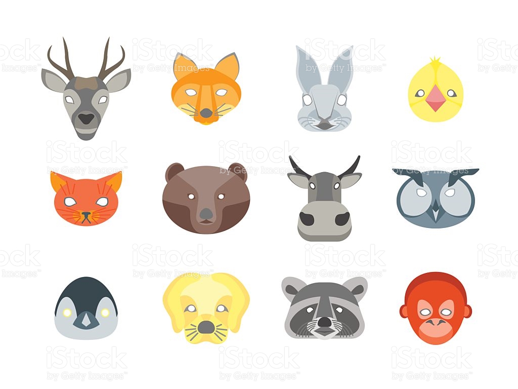 cartoon-animals-party-mask-set-for-costume-vector-vector-id623181630