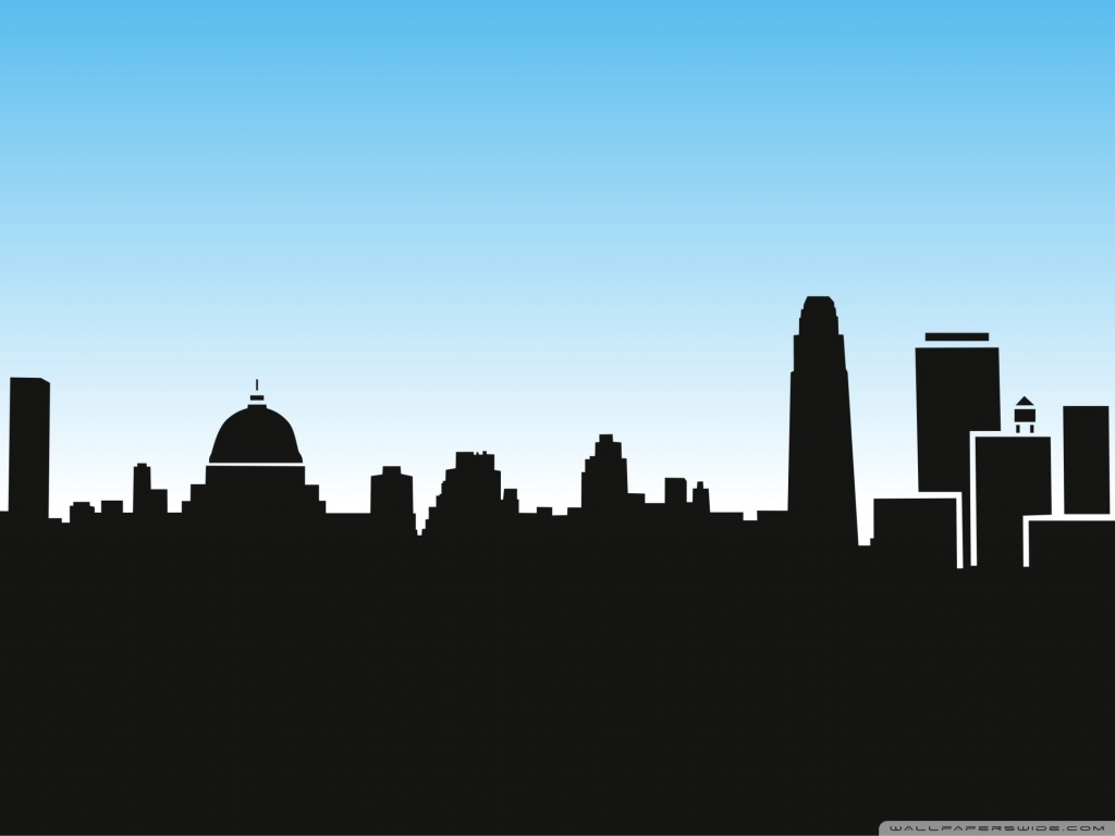 city skyline silhouette cartoon-wallpaper-1024x768