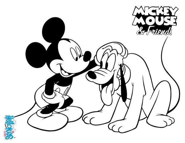 mickey and pluto coloring page gfa