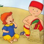 Caillou with Rosie at the Beach